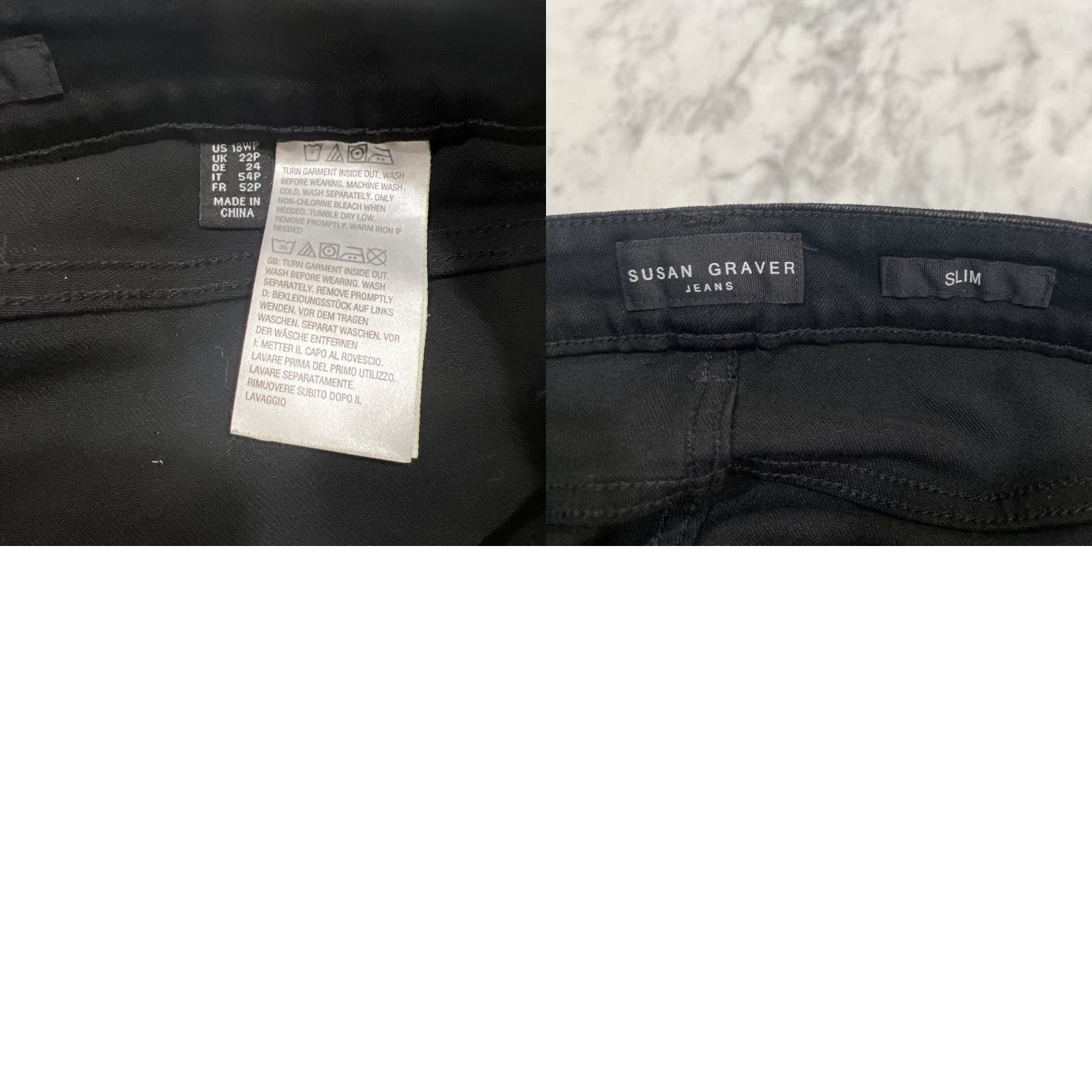 Vintage Susan Graver Jeans Women's 18WP Black Pull-On Slim Skinny Plus Size Womens Size 40" / US 18 - 8 Thumbnail