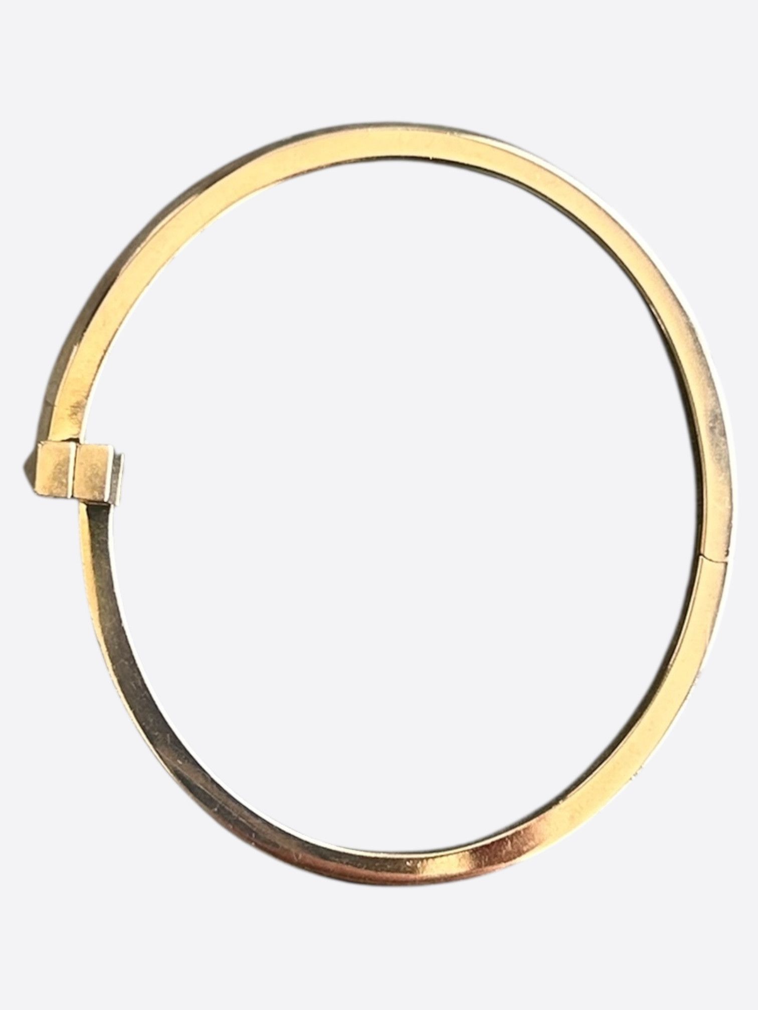 Tiffany & Co. 18K Rose Gold Diamond T1 Wide Hinged Bangle Bracelet Size ONE SIZE - 7 Thumbnail