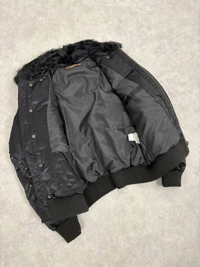 Roberto Cavalli 2000s Cavalli Fur Collar Black Puffer Studded Jacket Size US M / EU 48-50 / 2 - 7 Thumbnail