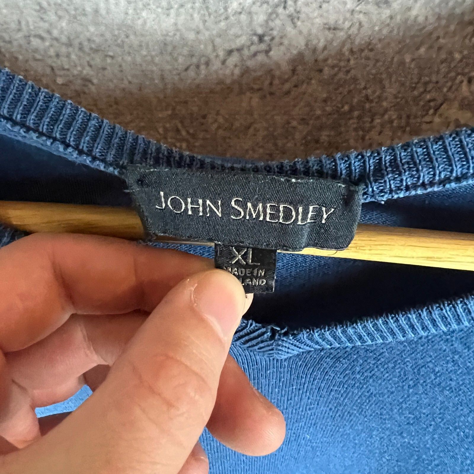 John Smedley John Smedley Sweater Men's V-Neck Size XL Blue Long Sleeve ` Size US XL / EU 56 / 4 - 4 Thumbnail