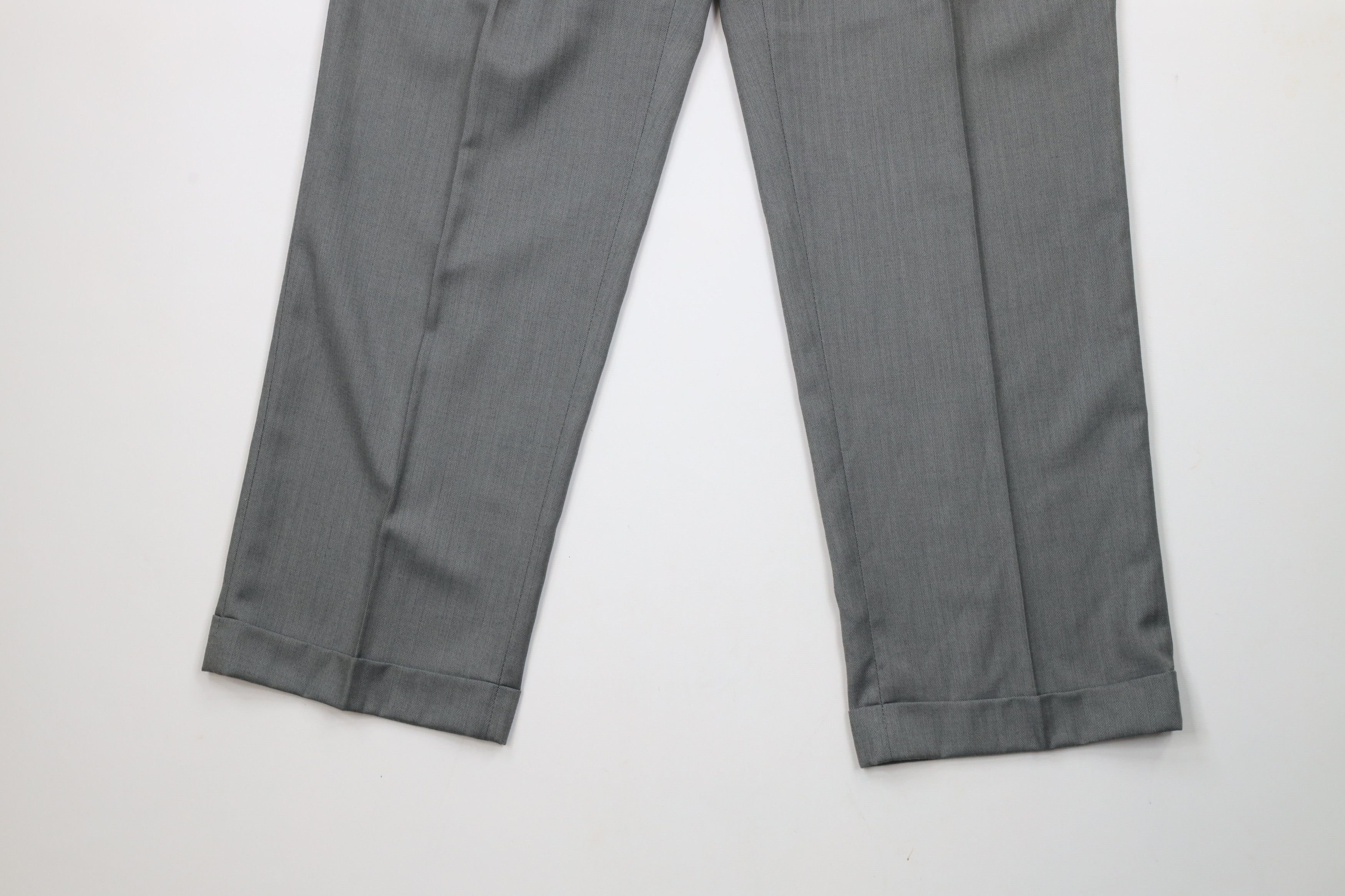 Ralph Lauren × Vintage Vintage Ralph Lauren Cuffed Herringbone Wide Leg Chino Pants Size US 36 / EU 52 - 4 Thumbnail