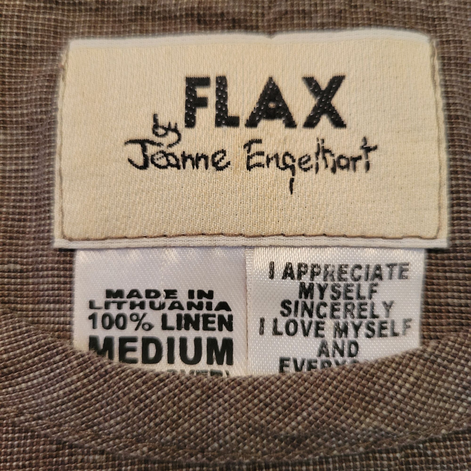 FLAX Flax Jeanne Engelhart M Brown Linen Short Sleeve Top Lagenlo Size M / US 6-8 / IT 42-44 - 2 Thumbnail