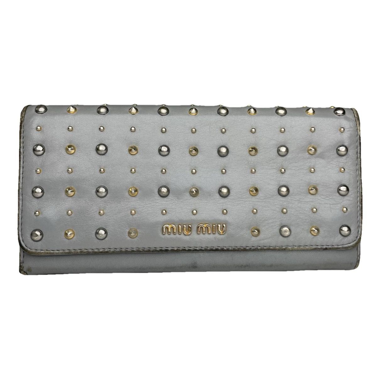 Miu Miu Silver Leather Wallet Size ONE SIZE - 1 Thumbnail