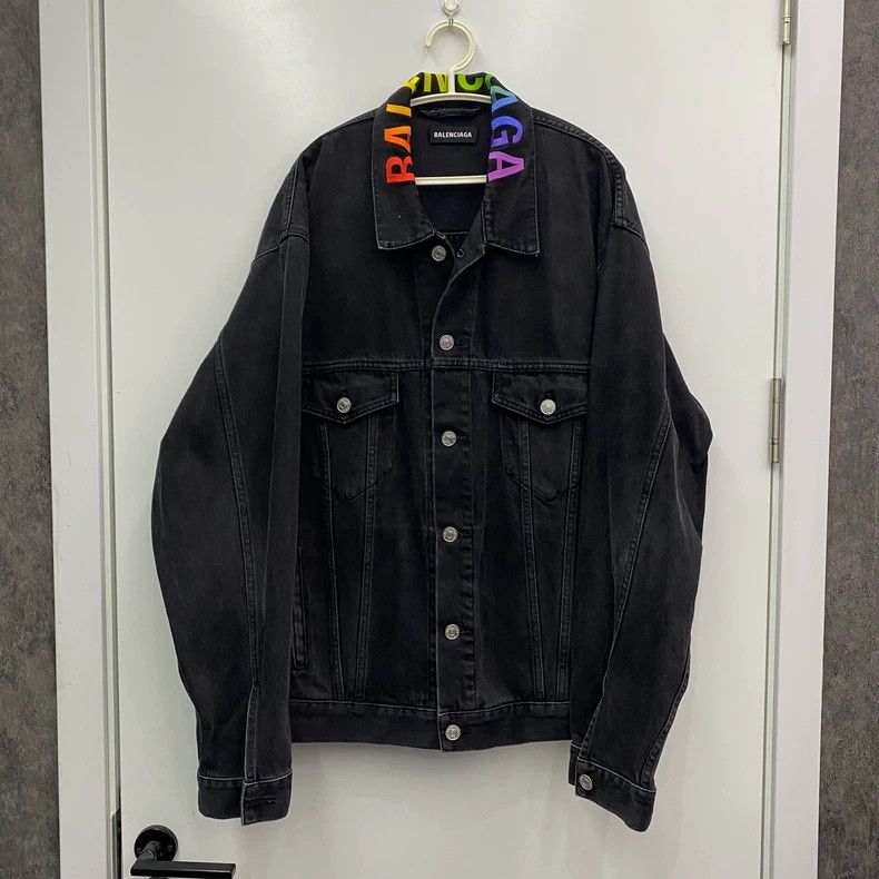 Balenciaga Balenciaga Colorful Embroidered Logo Denim Jacket Size US M / EU 48-50 / 2 - 1 Thumbnail