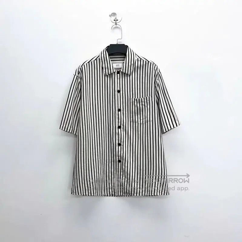 AMI AMI Striped Short Sleeve Shirt for Men . Size US M / EU 48-50 / 2 - 1 Thumbnail