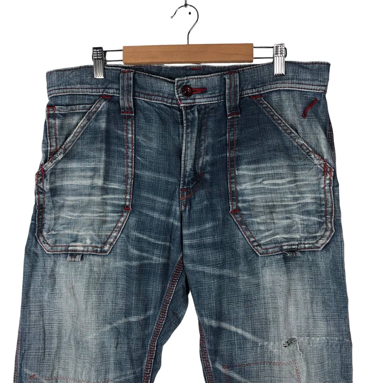 Edwin × Jean × Vintage Vintage Edwin 503 Blue Trip Denim Jean Pant Size US 32 / EU 48 - 2 Thumbnail
