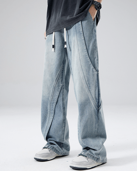 Japanese Brand × Jean Men's washed blue straight loose jeans y2k Size US 32 / EU 48 - 1 Thumbnail