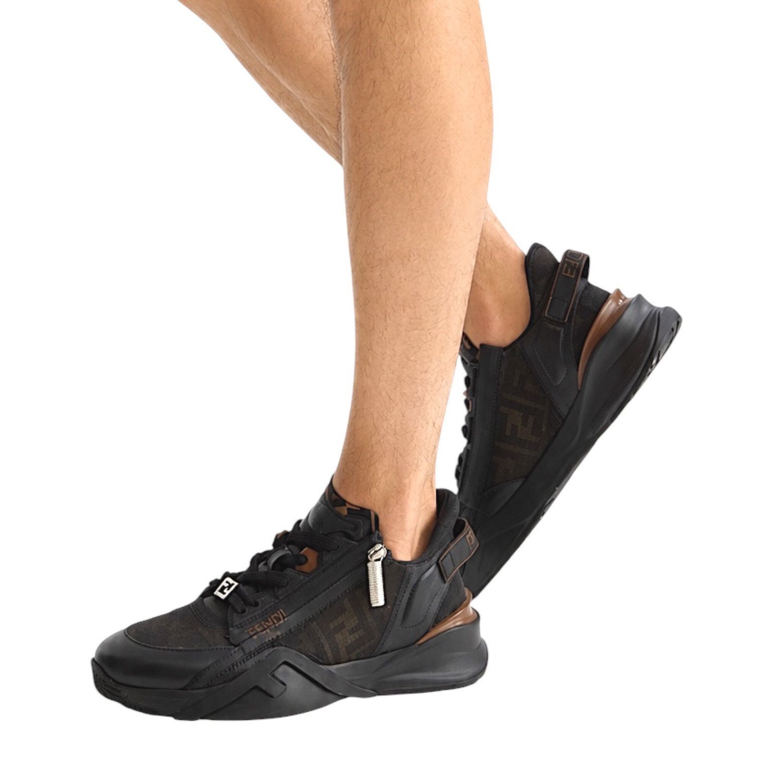 Fendi Flow Sneaker Zucca FF Logo Monogram Black Size 9 display picture 2