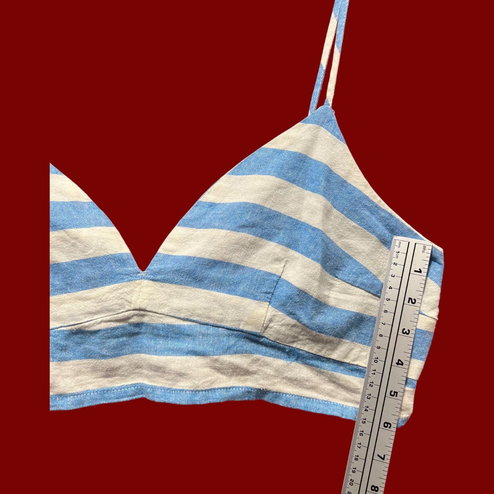 Other A New Day - Women's Beach Bungalow Linen Bralette Tank Top - Size L / US 10 / IT 46 - 7 Thumbnail