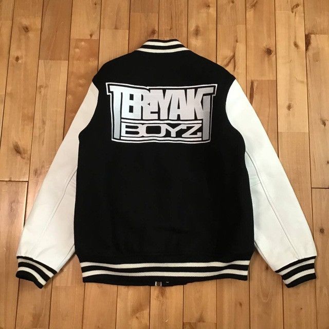 Bape × Nigo BAPE TERIYAKI BOYS leather sleeve varsity jacket Kanye NIGO Size US S / EU 44-46 / 1 - 4 Thumbnail