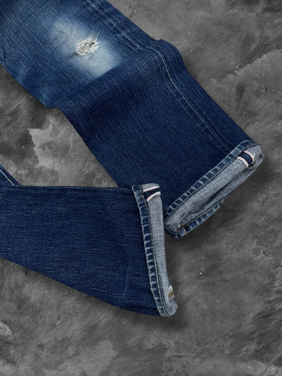 Japanese Brand Vintage Designer Japan Green Selvedge Distressed Blue Denim Size US 32 / EU 48 - 8 Thumbnail