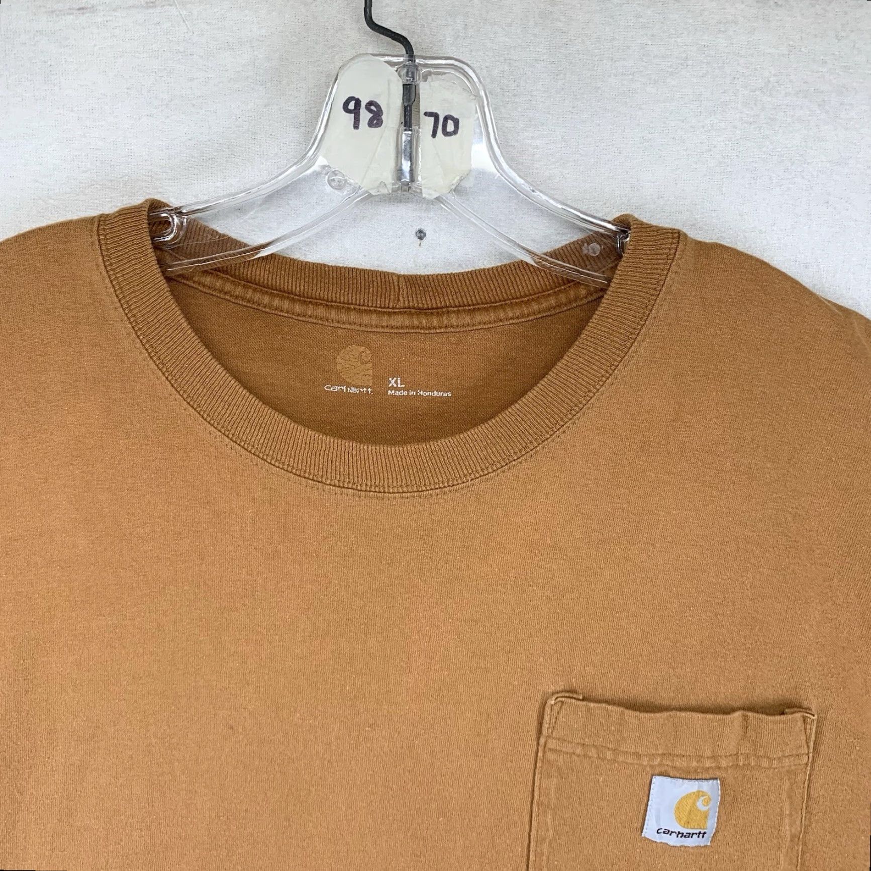 Carhartt Carhartt Men's XL Short Sleeve T-Shirt Burnt Brown Cotton Crew Neck K87 Logo USA 2010s Regular Men’s Short Sleeve T-Shirt Size US XL / EU 56 / 4 - 7 Thumbnail