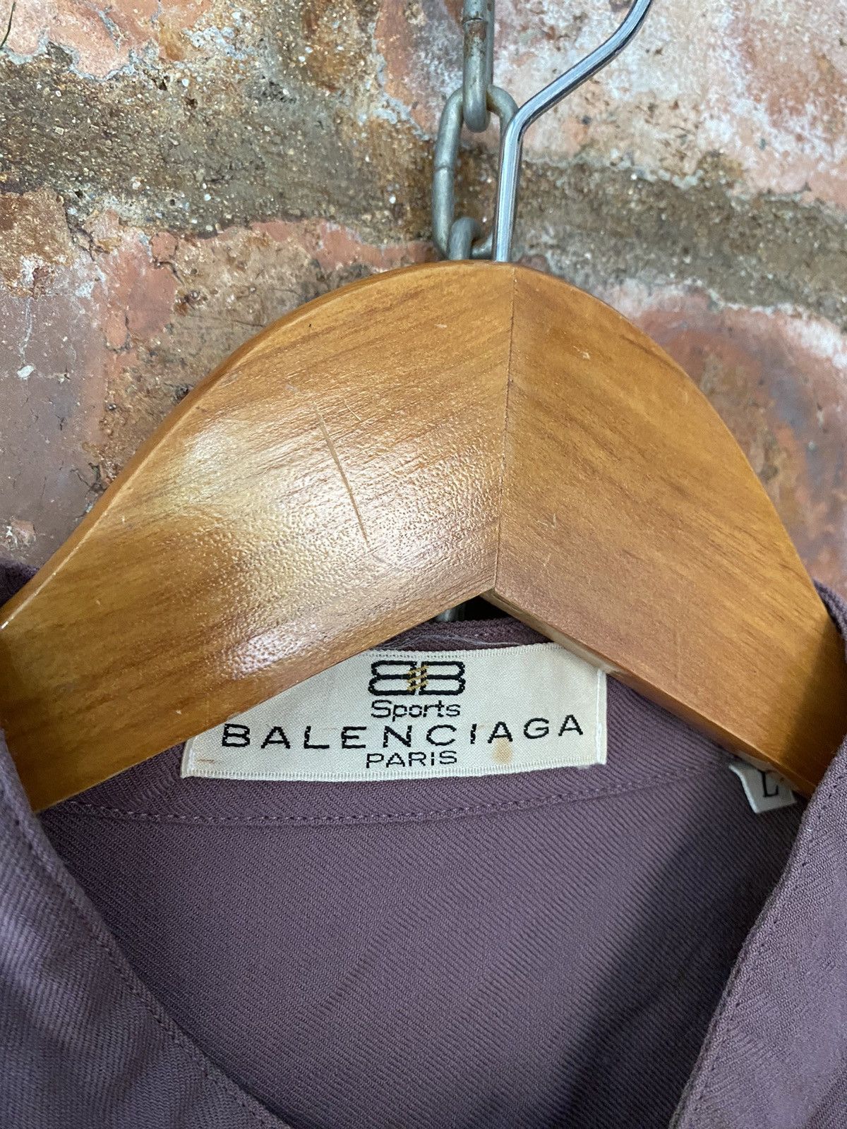 Balenciaga 1990s Balenciaga embroidered logo 100% wool shirt Size US L / EU 52-54 / 3 - 8 Thumbnail