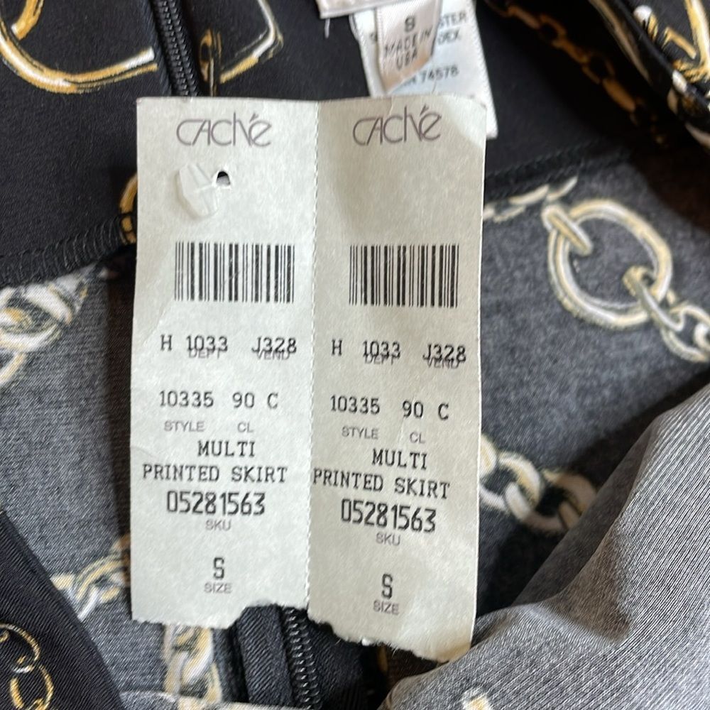 Vintage NWT Y2K vintage Cache black chain mini skirt Jersey Small ti Size 28" / US 6 / IT 42 - 4 Thumbnail