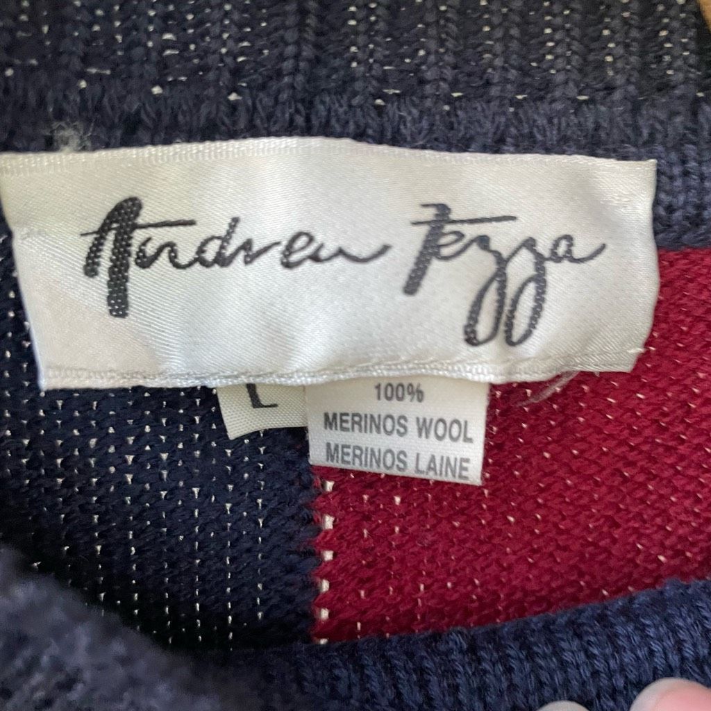 Andrew Fezza Vintage 90s Andrew Fezza 3D Knit Sweater MET MMA Exhibit Des Size US L / EU 52-54 / 3 - 8 Thumbnail
