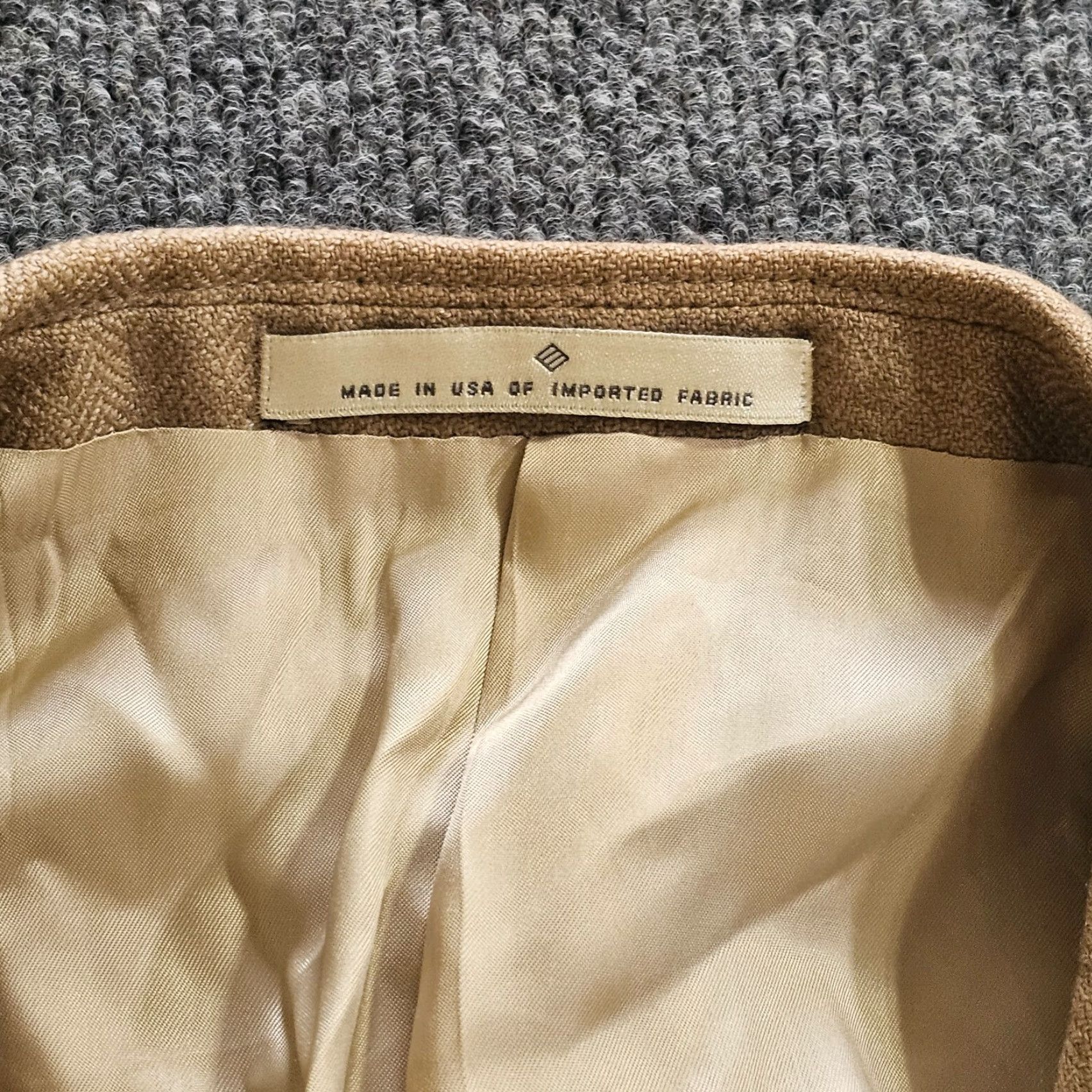 Joseph Abboud Joseph Abboud Blazer Mens 44L Beige Tan Cashmere 3 Button Sport Coat Business Blazer Size 44R - 5 Thumbnail