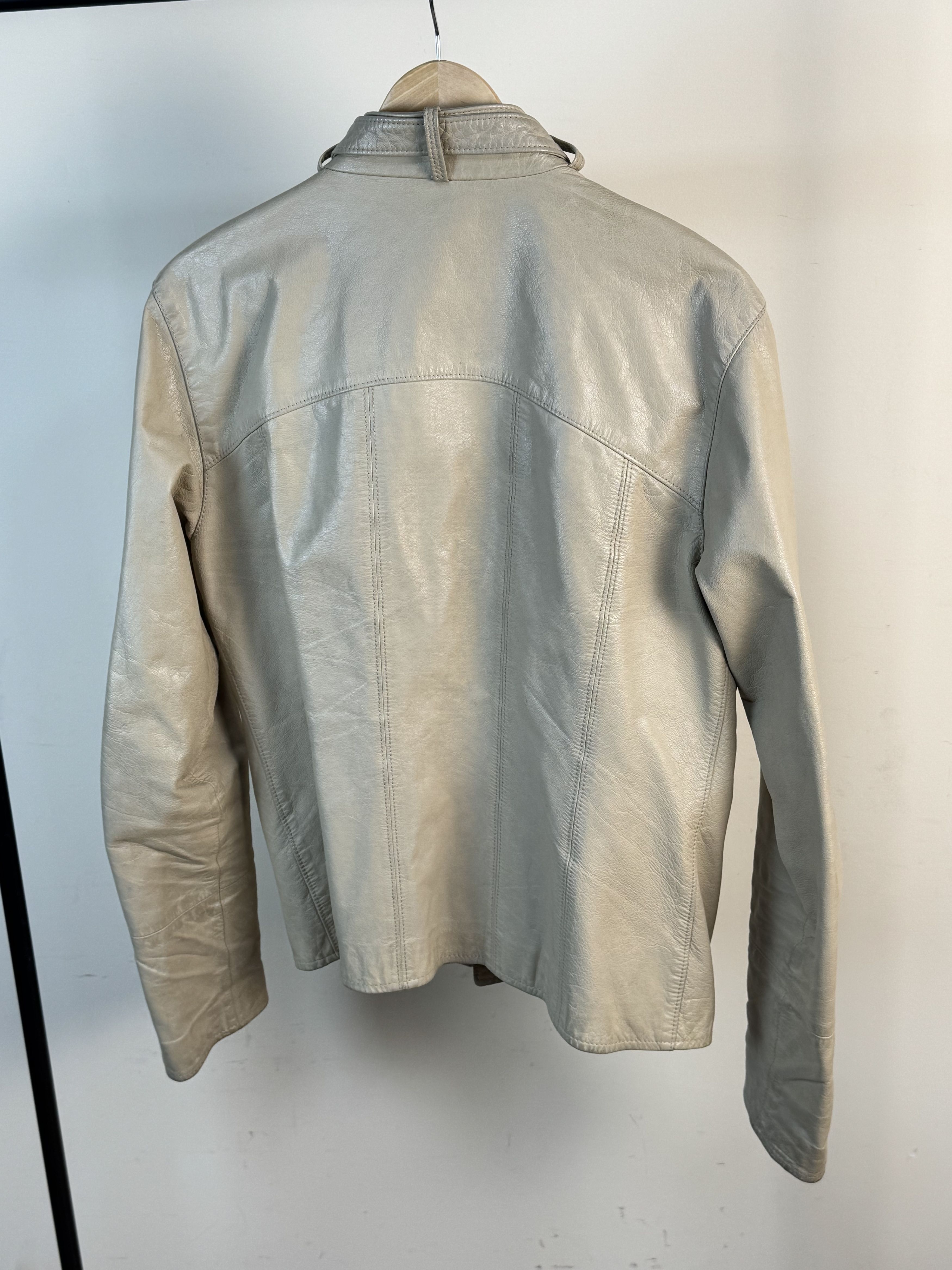 Dolce & Gabbana Dolce & Gabbana Rare Goatskin Leather Moto Jacket Beige Size US L / EU 52-54 / 3 - 3 Thumbnail