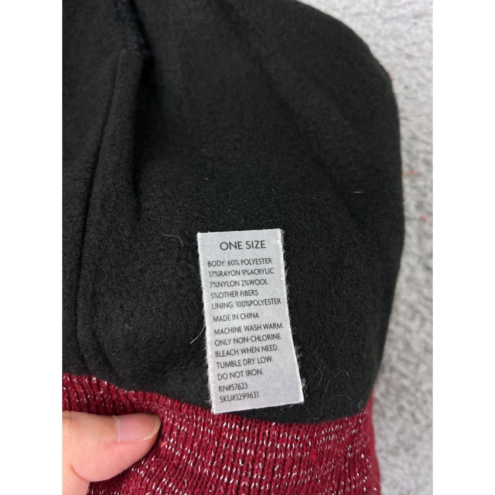 Vintage Beanie Women's One Size Red Knit Wool Blend Lined Sparkly Snow Ski Hat/Cap Wool Sponge/Bead Details Size ONE SIZE - 6 Thumbnail