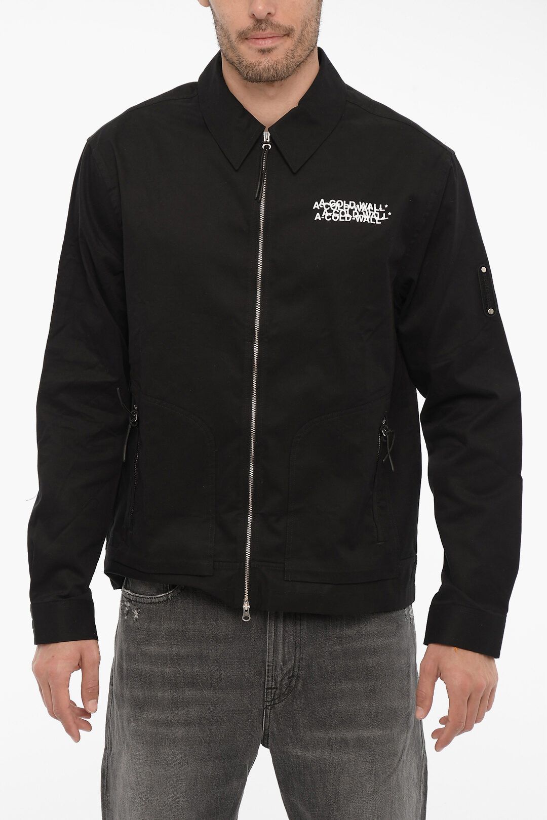 image of A Cold Wall Og1Mm0423 Cotton Overshirt In Black, Men's (Size Medium)