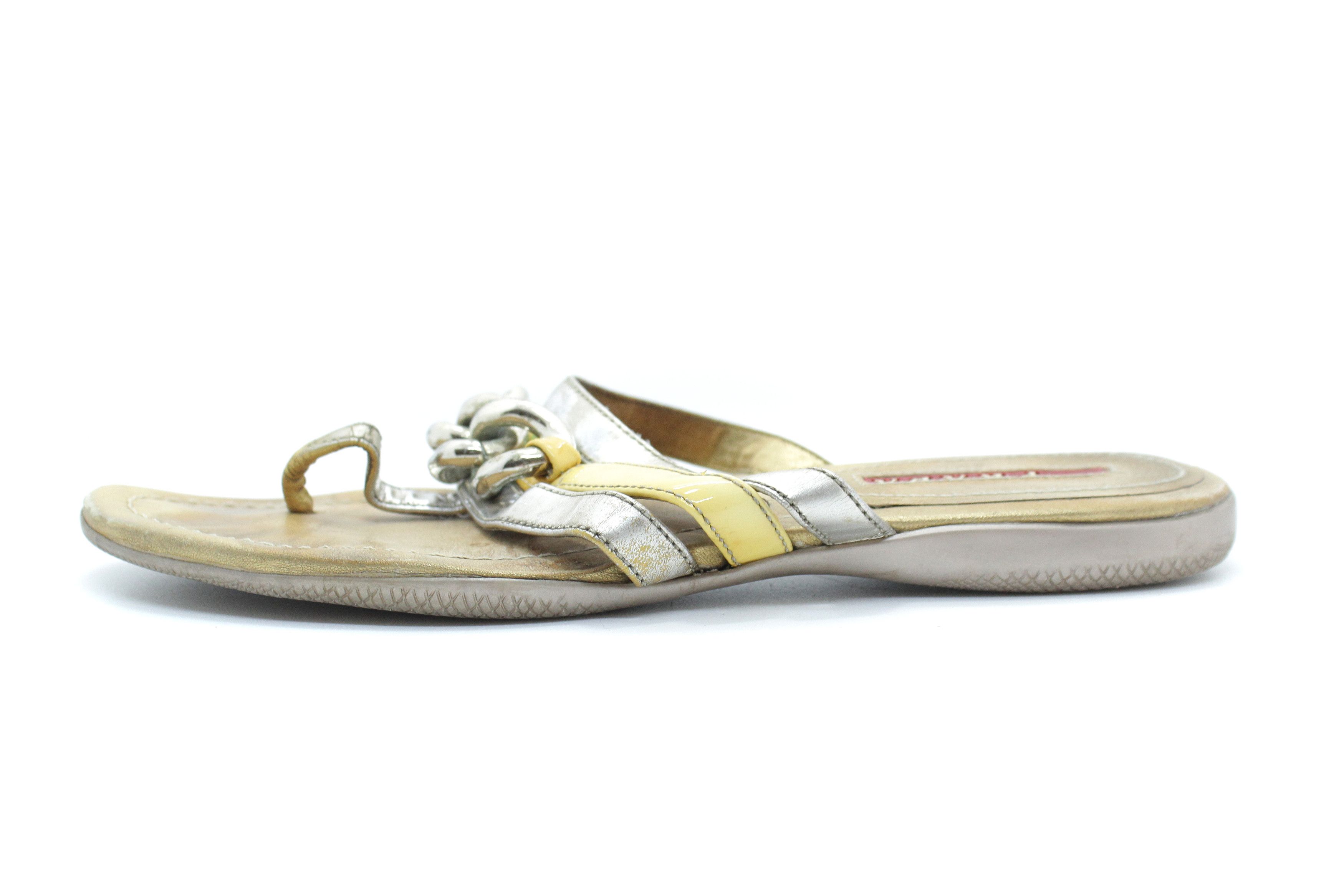 Prada 00S Chain Leather Slides Vintage Size US 4 / IT 34 - 3 Thumbnail