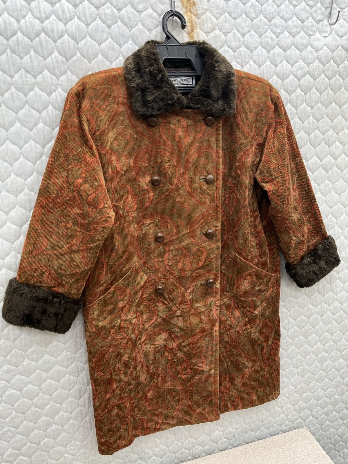 Yves Saint Laurent 🔥🔥🔥STEALS VINTAGE YVES SAINT LAURENT CORDUROY PAISLEY COAT Size M / US 6-8 / IT 42-44 - 2 Thumbnail