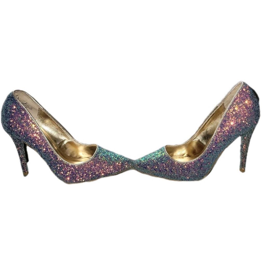 Other Anne Michelle Hibiscus Heels Womens 7.5 Pastel Rainbow Size US 7.5 / IT 37.5 - 2 Thumbnail