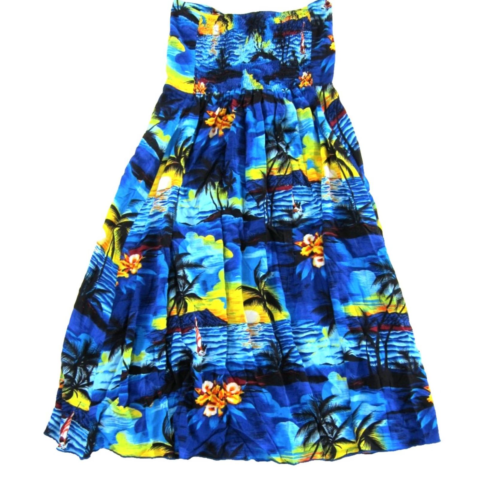 Vintage Sunny Island Hawaii Floral Strapless Short Sun Dress M Size 32" / US 10 / IT 46 - 2 Thumbnail