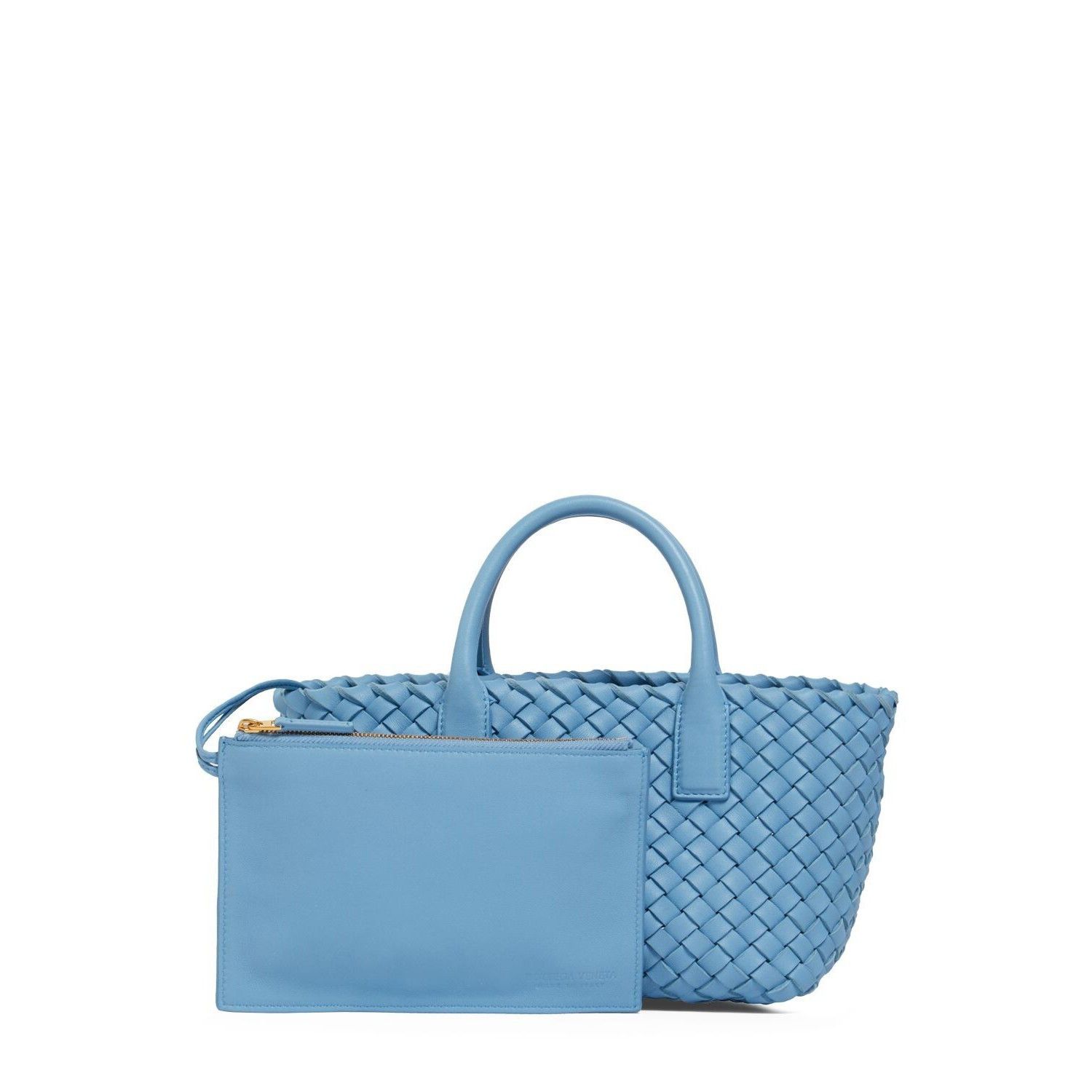 Bottega Veneta Cabat Mini $5500 Windswept Blue Intreccio Lea