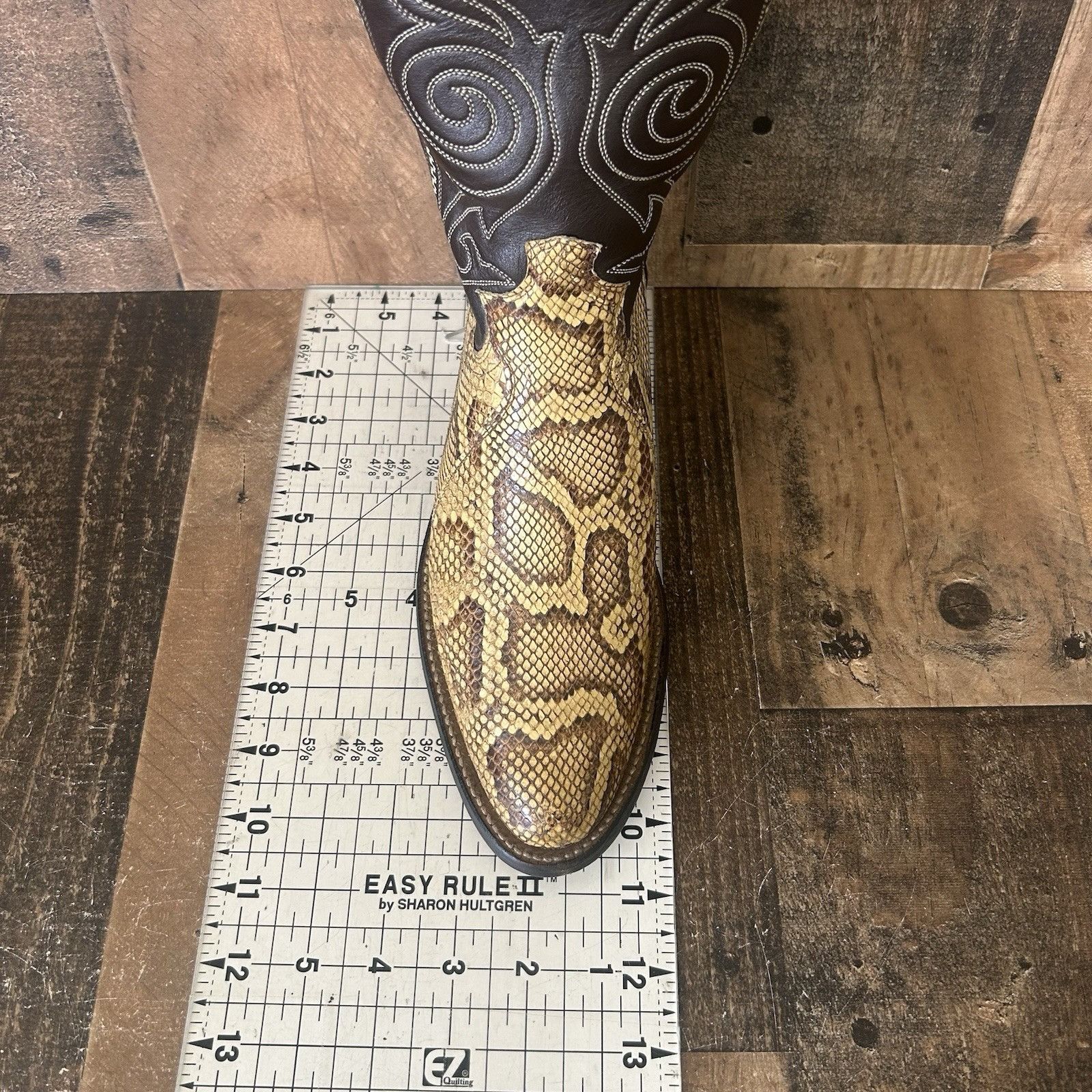 Justin Boots Justin Vintage Snakeskin Round Toe Cowboy Boots Mens 7.5 D Size US 7.5 / EU 40-41 - 5 Thumbnail