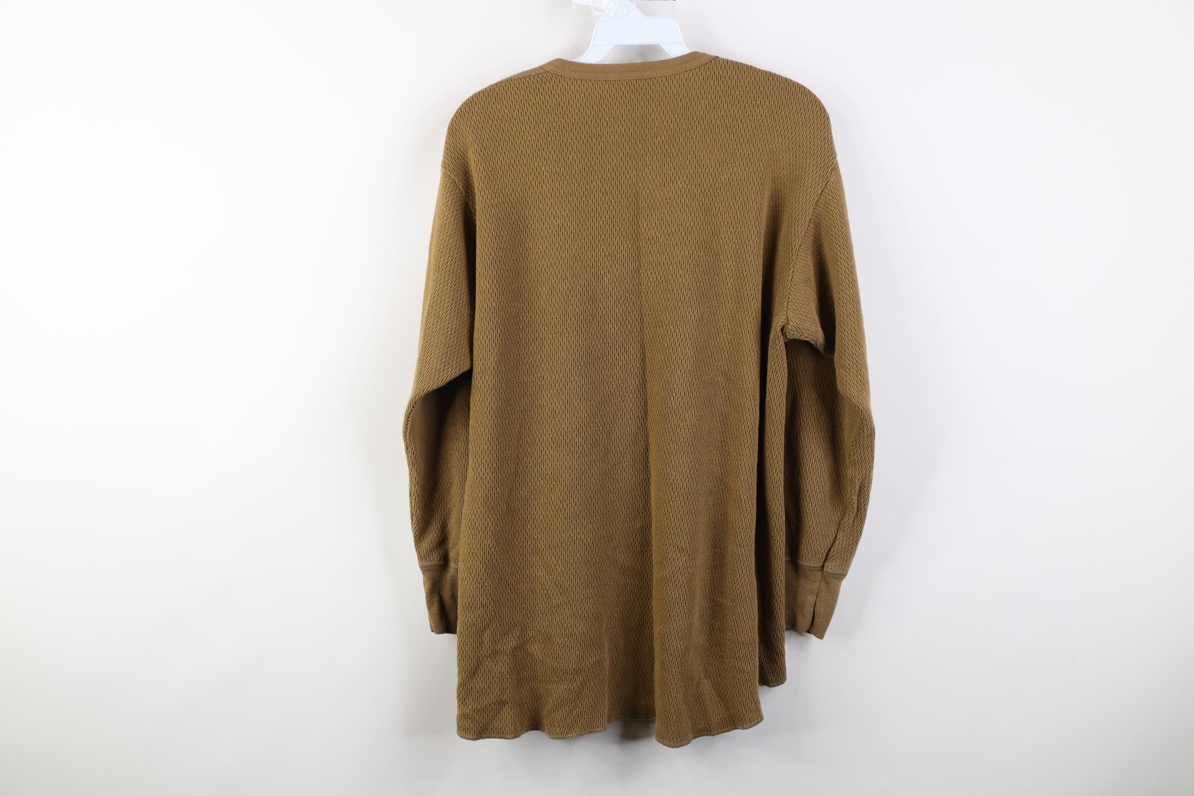 Vintage Vintage 90s Streetwear Waffle Knit Long Sleeve T-Shirt Size US XL / EU 56 / 4 - 7 Thumbnail