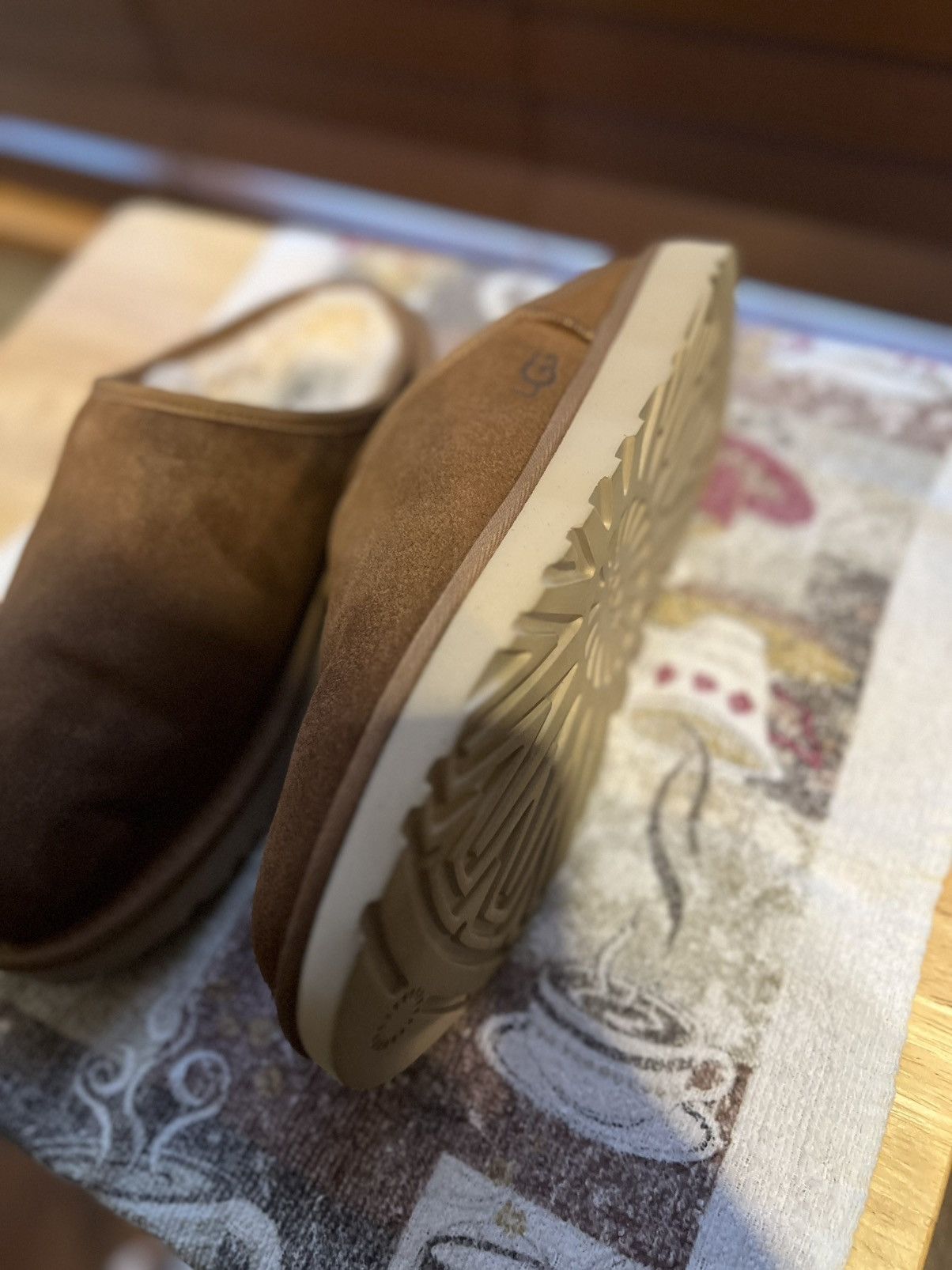 Ugg Authentic UGG Brown Suede slip on outdoor slippers. Size US 7 / EU 40 - 5 Thumbnail