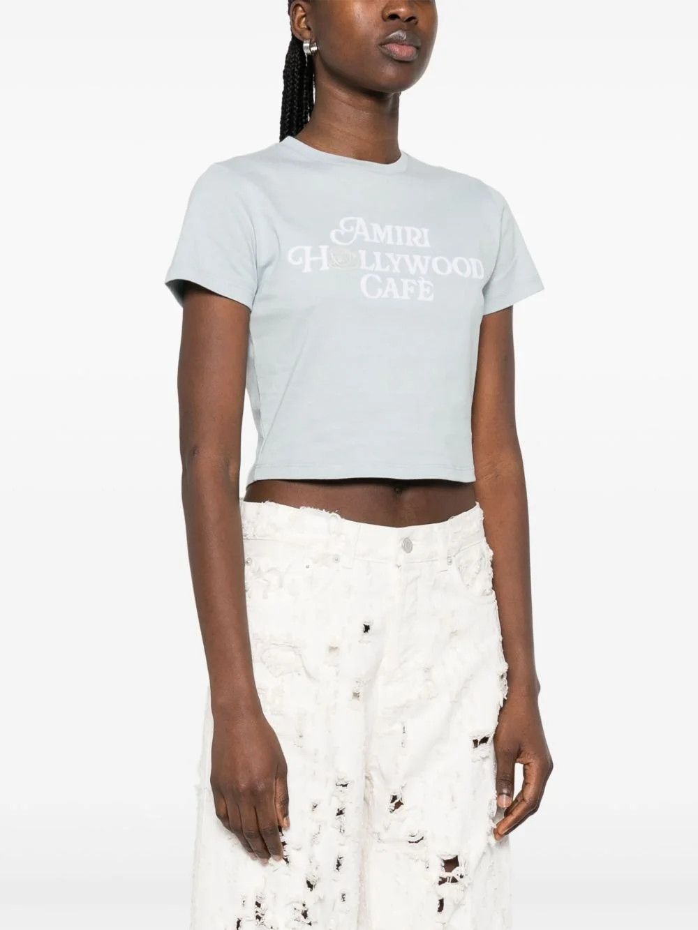 Amiri o1s1wg110526 Hollywood Cafè T-Shirt in Baby Blue Size L / US 10 / IT 46 - 3 Thumbnail