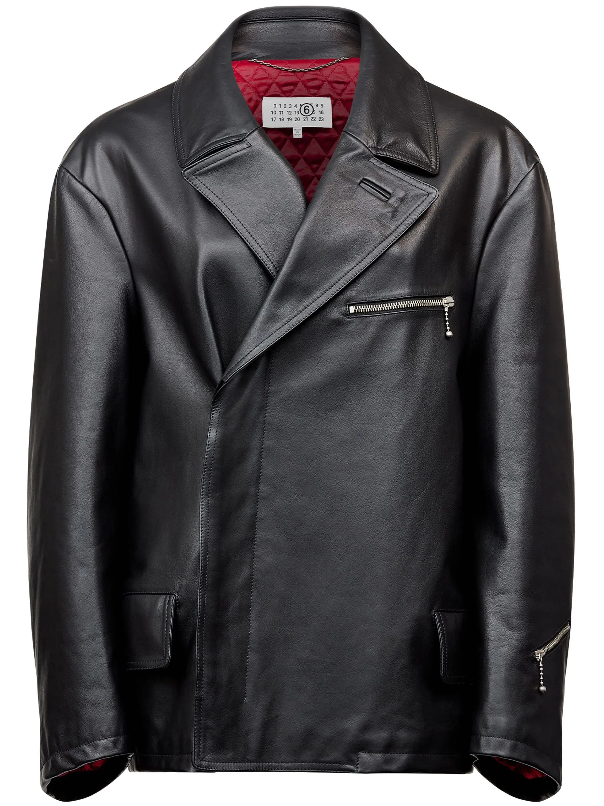 Maison Margiela oc11z0925 Zip-detailing Leather Jacket in Black Size XS / US 0-2 / IT 36-38 - 1 Thumbnail