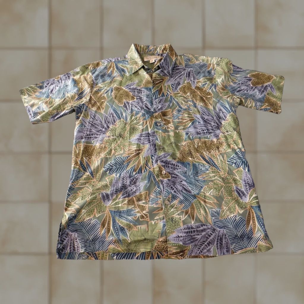 Tori Richard Tori Richard Hawaiian Shirt M Green Floral Button-Up Mens Short Sleeve Button-Down Collared Size US M / EU 48-50 / 2 - 1 Thumbnail