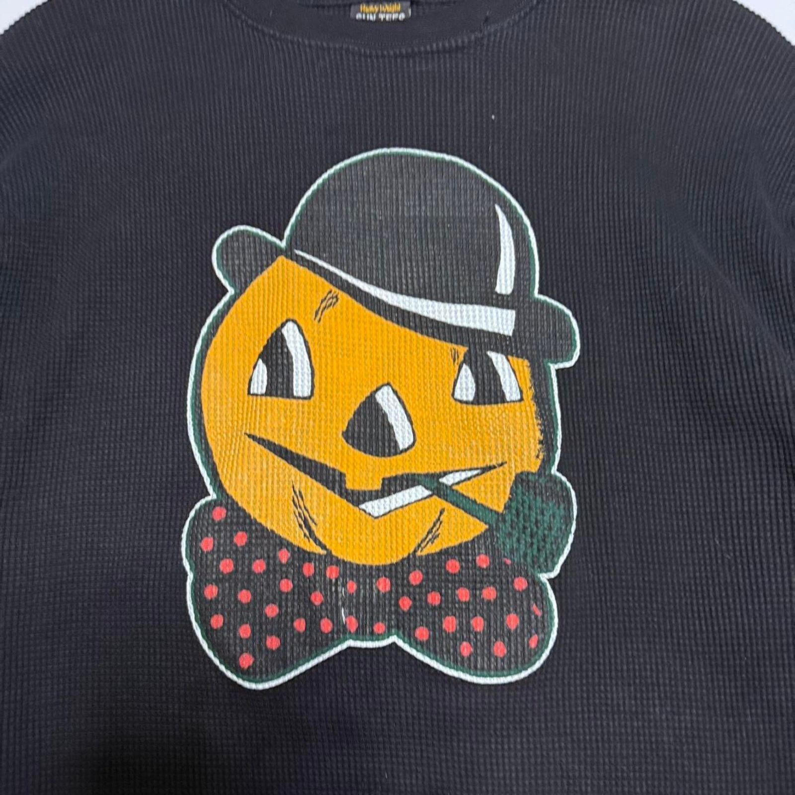 & Other Stories 80s Vintage Heavyweight Black Cotton Long Sleeve Pumpkin Size US XXL / EU 58 / 5 - 2 Thumbnail