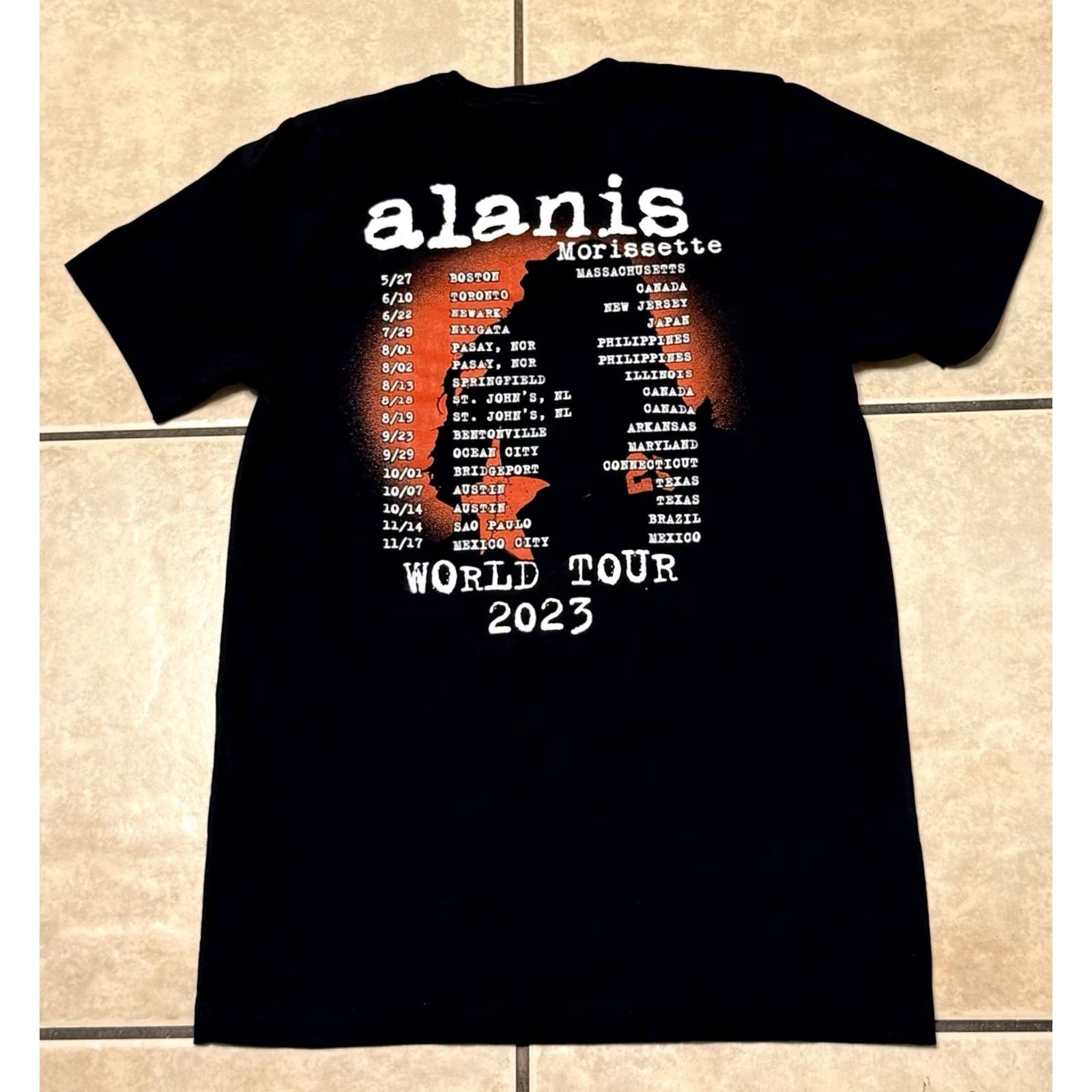 Vintage Alanis Morisette Tour Shirt M Black 90s Band Rock Graphic Print T-Shirt Bella + Canvas Unisex Adults Regular Short Sleeve Size US M / EU 48-50 / 2 - 2 Thumbnail