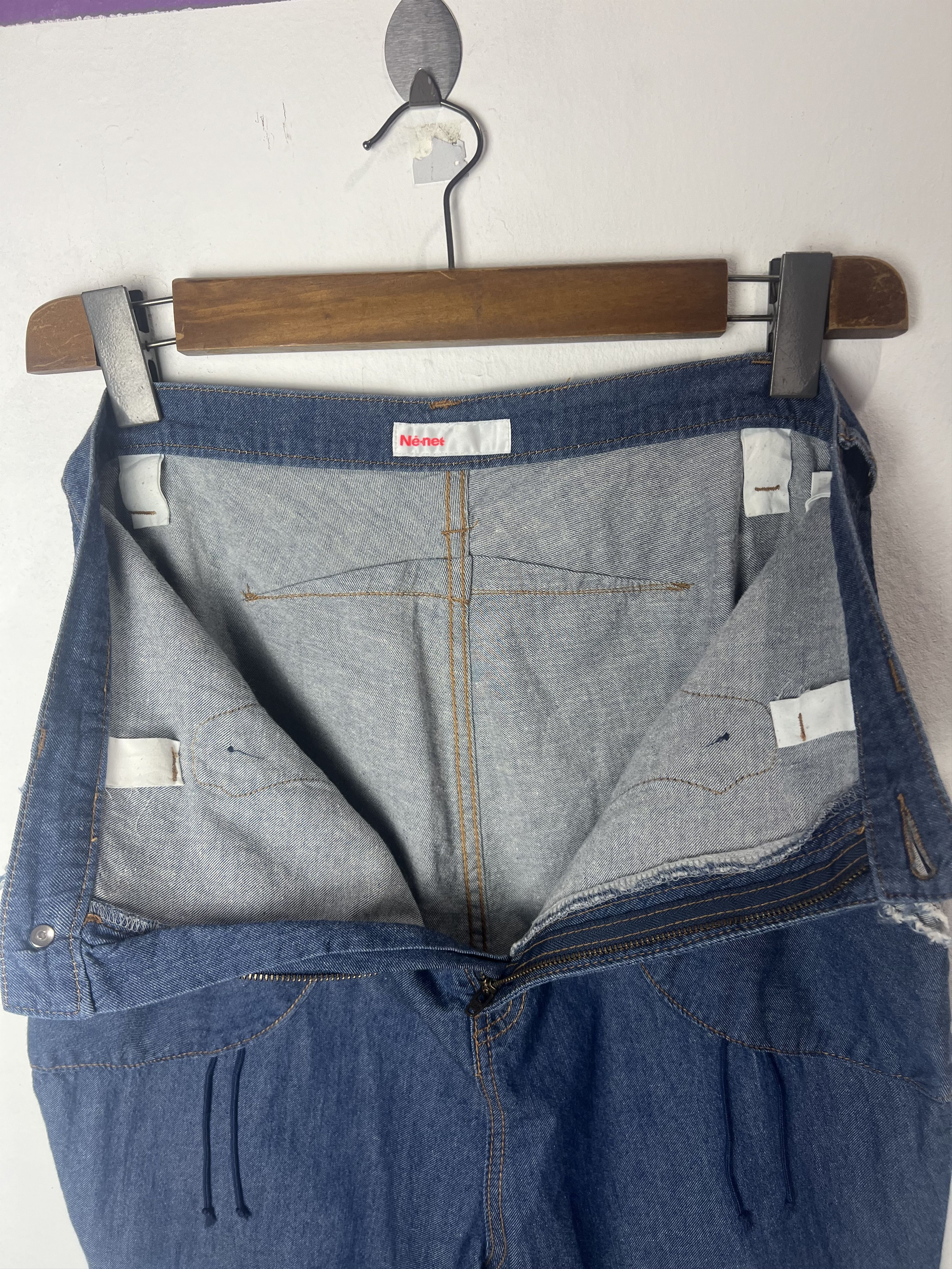 Ne-Net Ne-Net Drop Crotch Silhouette Distressed Denim Jeans Size 30" / US 8 / IT 44 - 10 Thumbnail