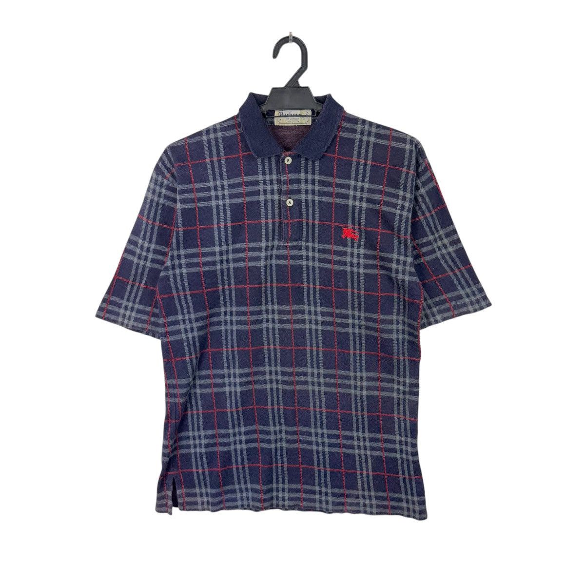 トップス 90s vintage Burberry novacheck polo 90s L Burberry Nova Check Polo Shirt Knit