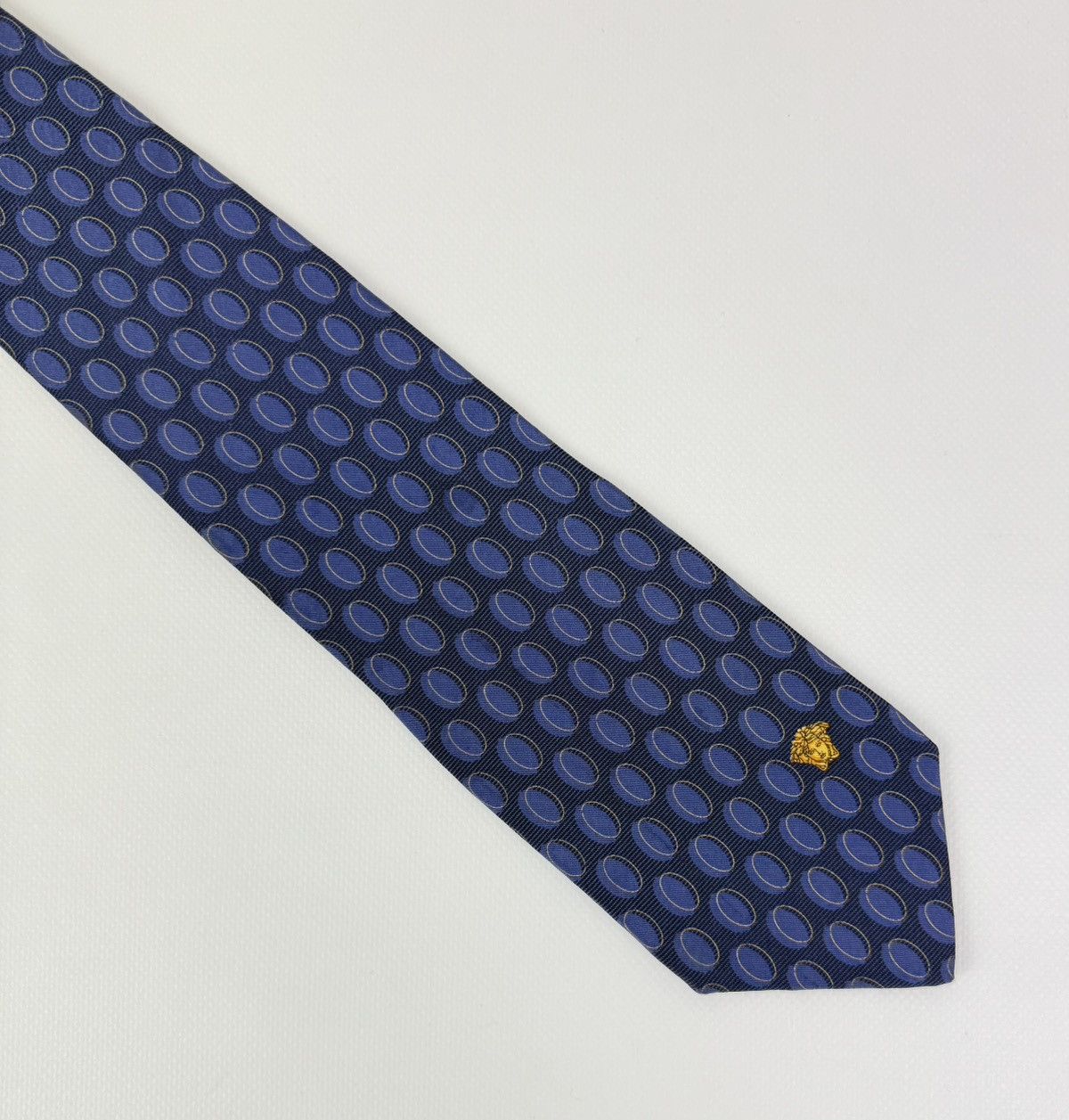 Versace Gianni Versace 100% silk Tie Blue Necktie for Men Top Luxury Size ONE SIZE - 4 Thumbnail