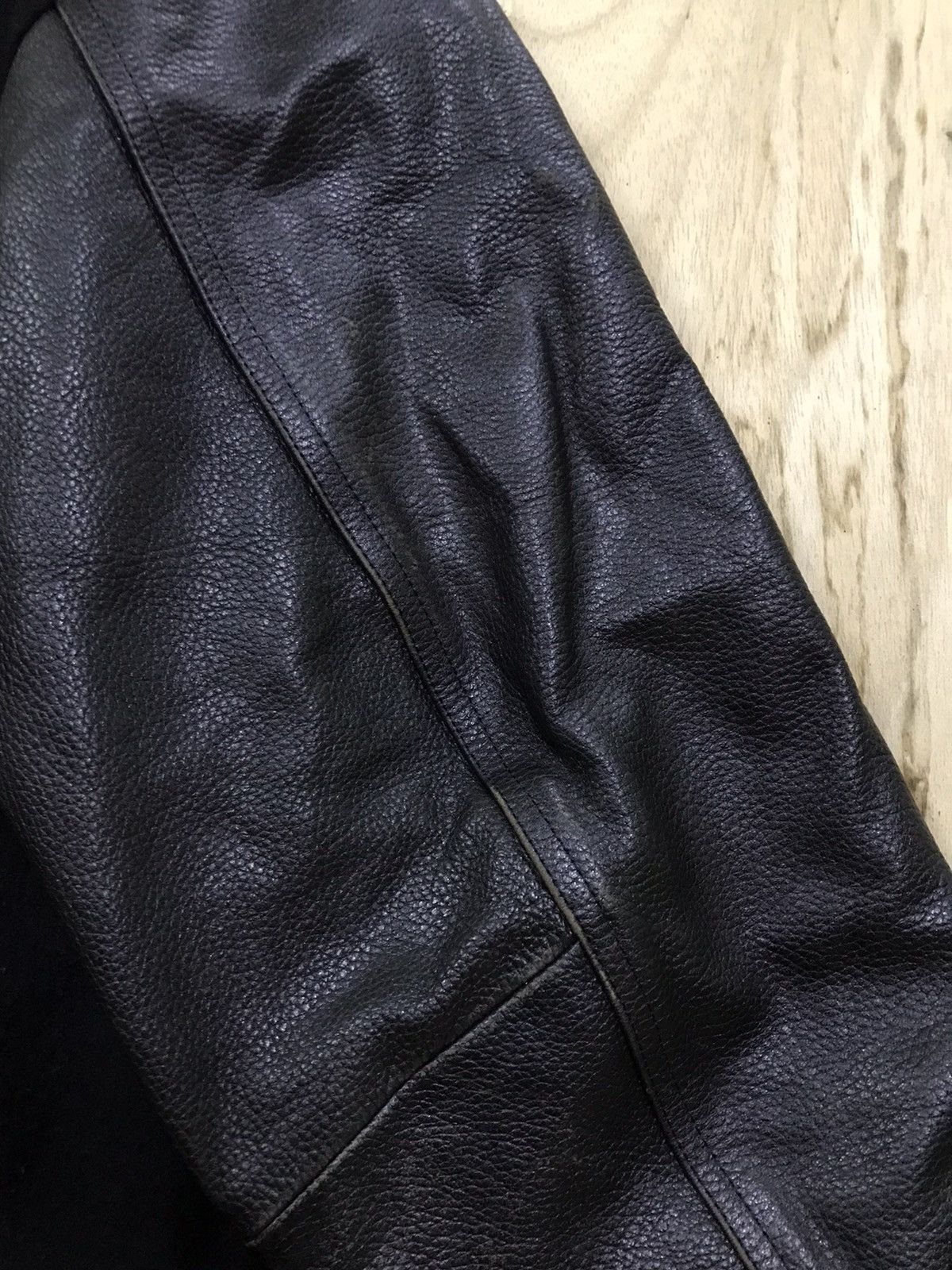 Issey Miyake Vintage 80’s Issey Miyake Leather Sleeve Varsity Jackets Size US M / EU 48-50 / 2 - 22 Thumbnail