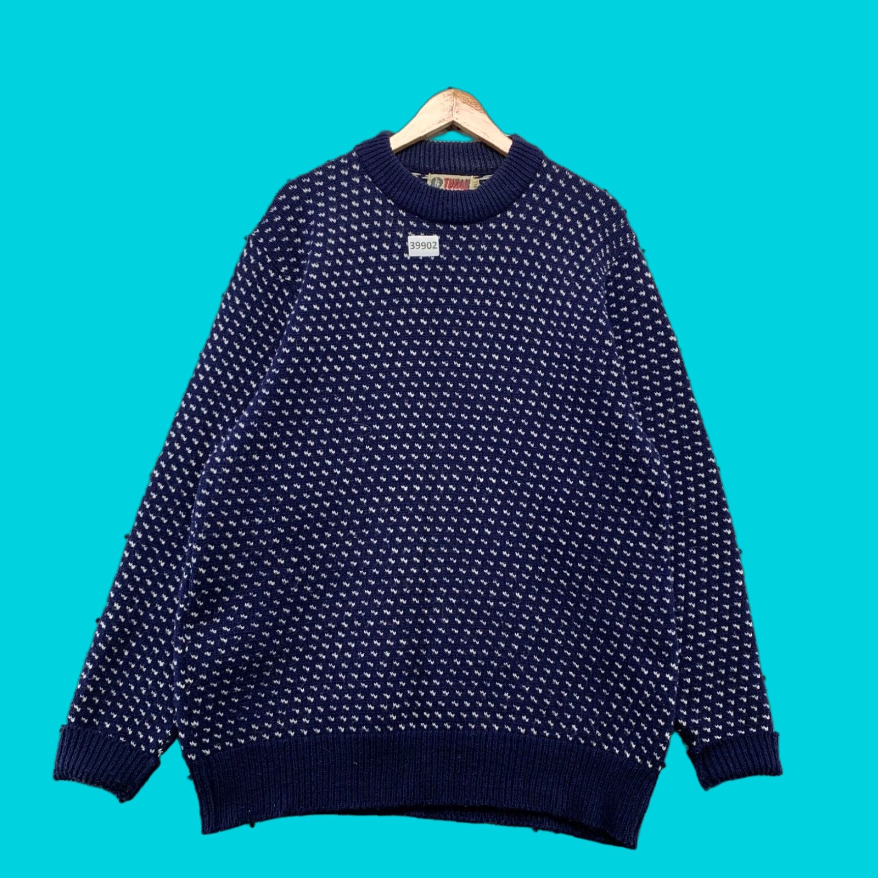 Vintage VINTAGE 90s Tuxan Mens Knit Sweater 2XL Long Sleeve Crew Neck Heavyweight Blue Acrylic Pullover US Made Size US XXL / EU 58 / 5 - 1 Thumbnail
