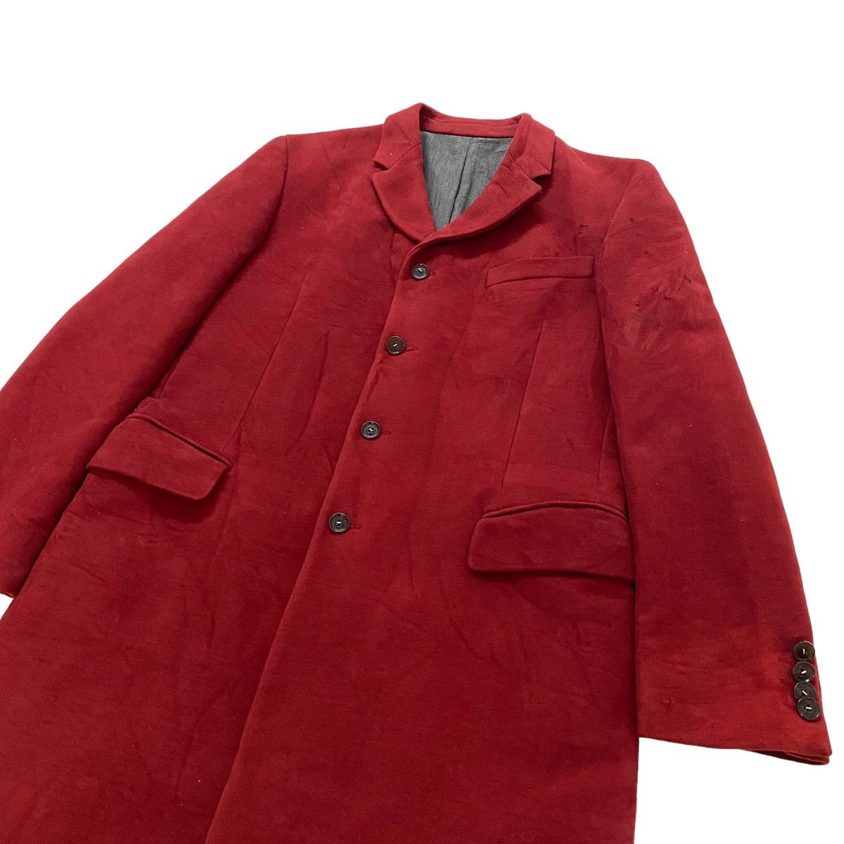 Dolce & Gabbana ✨D&G red moleskin fabric long coat Made in Italy Size US M / EU 48-50 / 2 - 7 Thumbnail