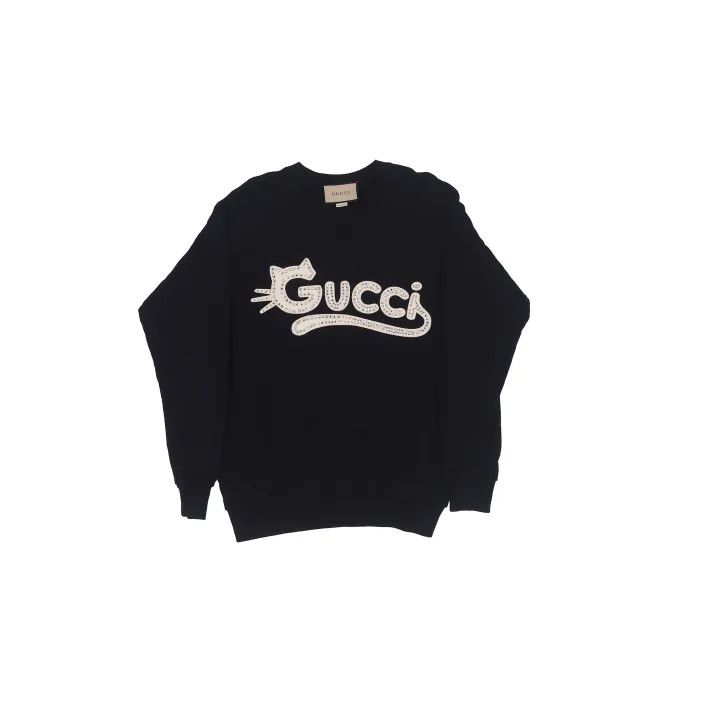 Gucci Cat Logo Crewneck Sweatshirt