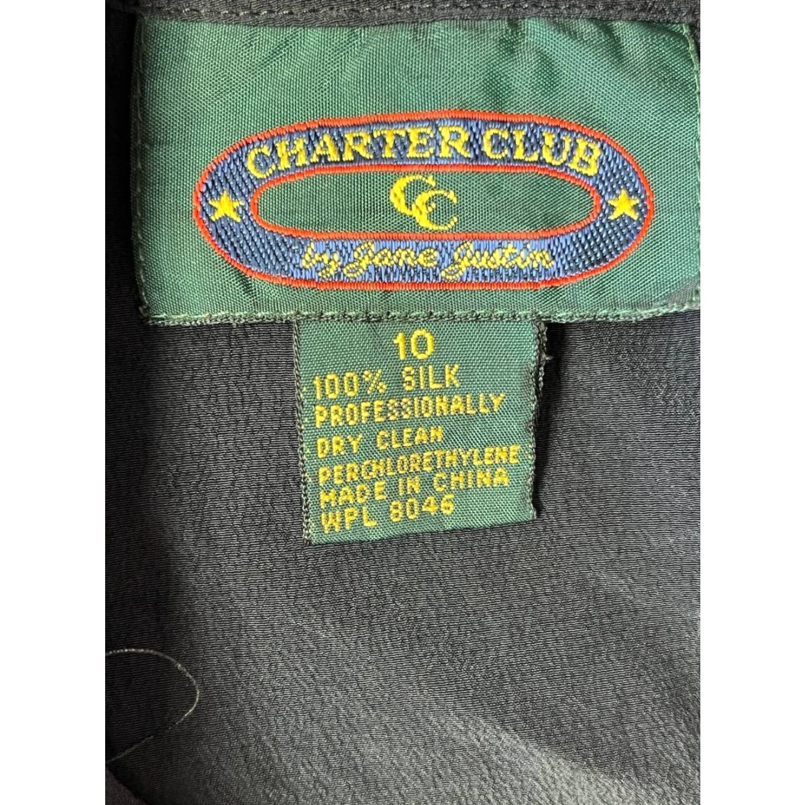Charter Club Charter Club Blouse Women’s Size 10 Black Short Sleeve 100% Silk Paisley Tunic Classic Padded Regular Womens Size L / US 10 / IT 46 - 5 Thumbnail