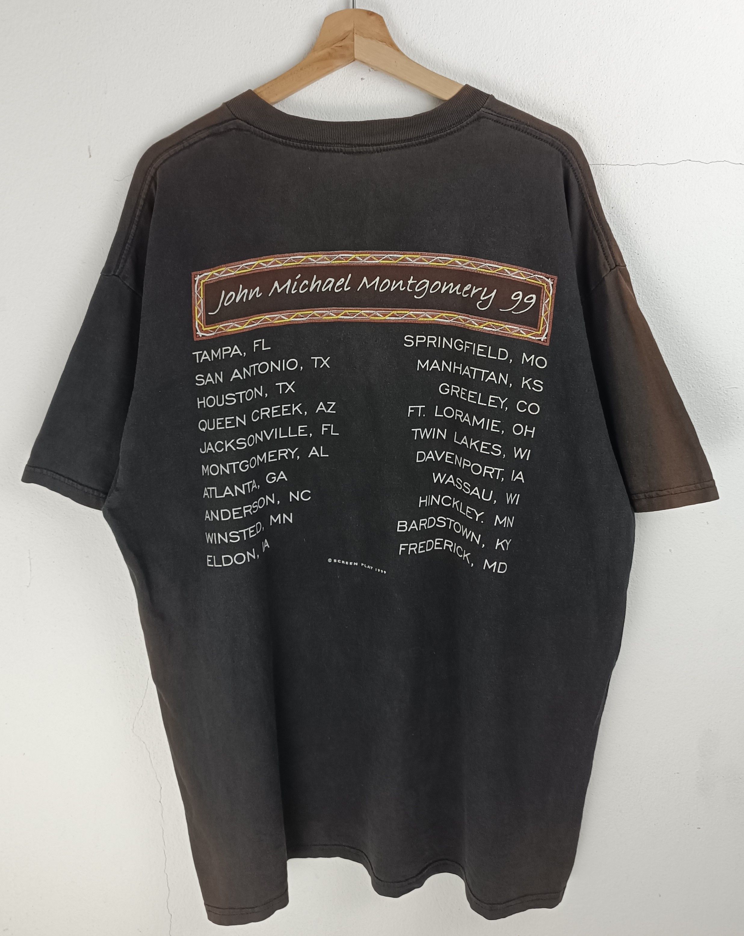 Vintage THRASHED FADED VINTAGE '99 JOHN MICHAEL MONTGOMERY TOUR TEE Size US XL / EU 56 / 4 - 4 Thumbnail