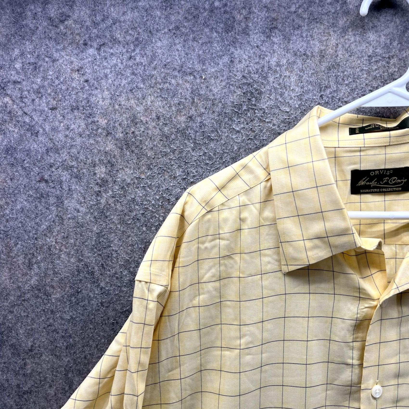 Orvis Orvis Shirt Mens XL Yellow Check Long Sleeve Button Front Casual Cotton Outdoor Mens, XL, Yellow, Check, Button-Up, Classic Fit, Pockets, All Seasons Size US XL / EU 56 / 4 - 7 Thumbnail