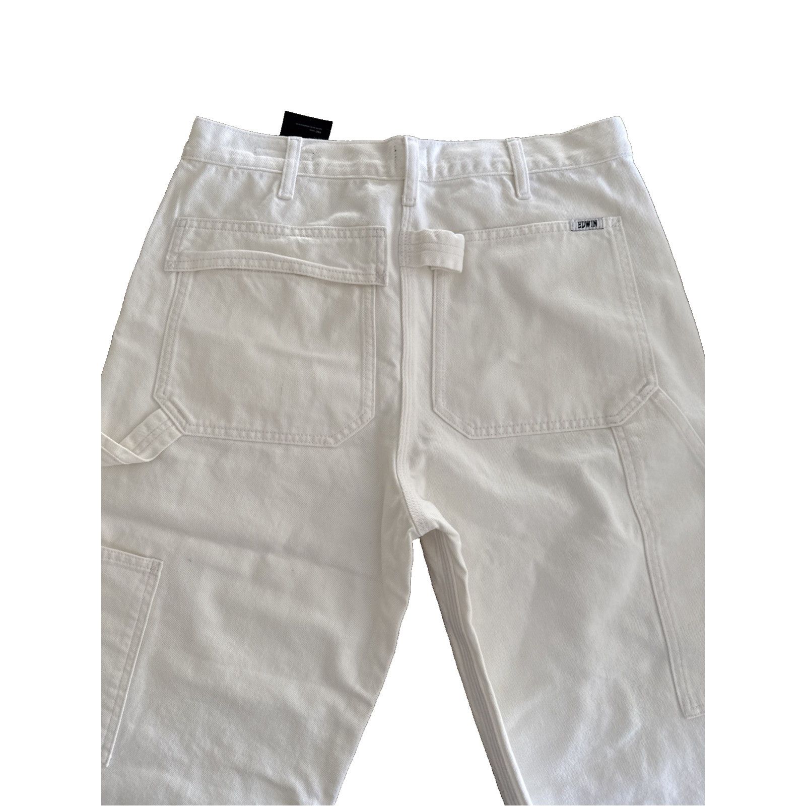 Edwin Edwin Devin Crop Optic White Carpenter 100% Cotton Jeans 28 Size 28" / US 6 / IT 42 - 11 Thumbnail