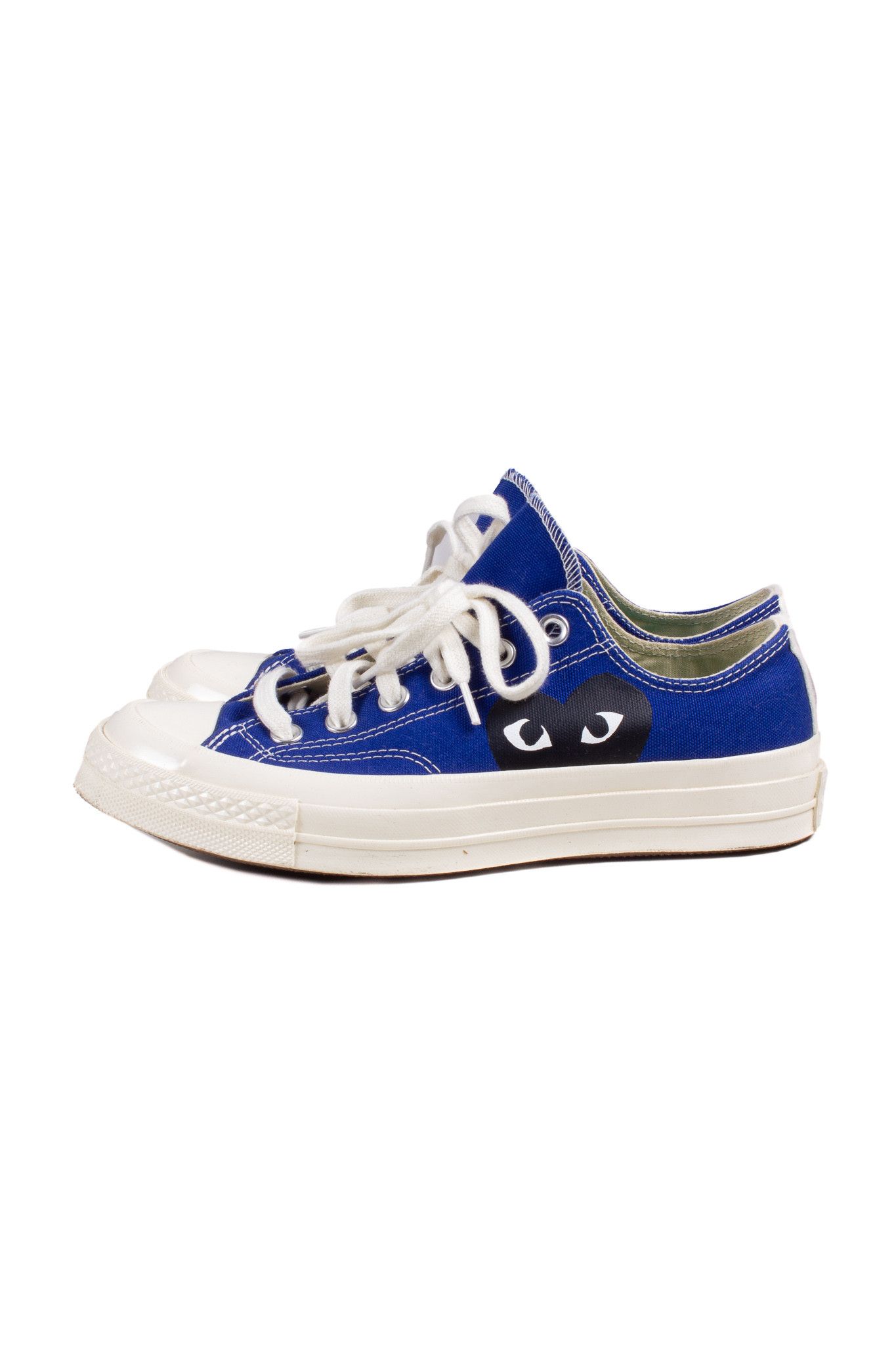image of Comme Des Garcons Play x Converse Cdg Play X Converse Blue Canvas Low Top Sneakers, Women's (Size 7