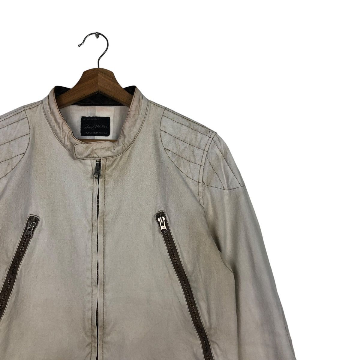 Japanese Brand 🔥CROPPED BIKER LEATHER JACKET COWHIDE GE/NOIL GENUINE WEAR Size US L / EU 52-54 / 3 - 8 Thumbnail