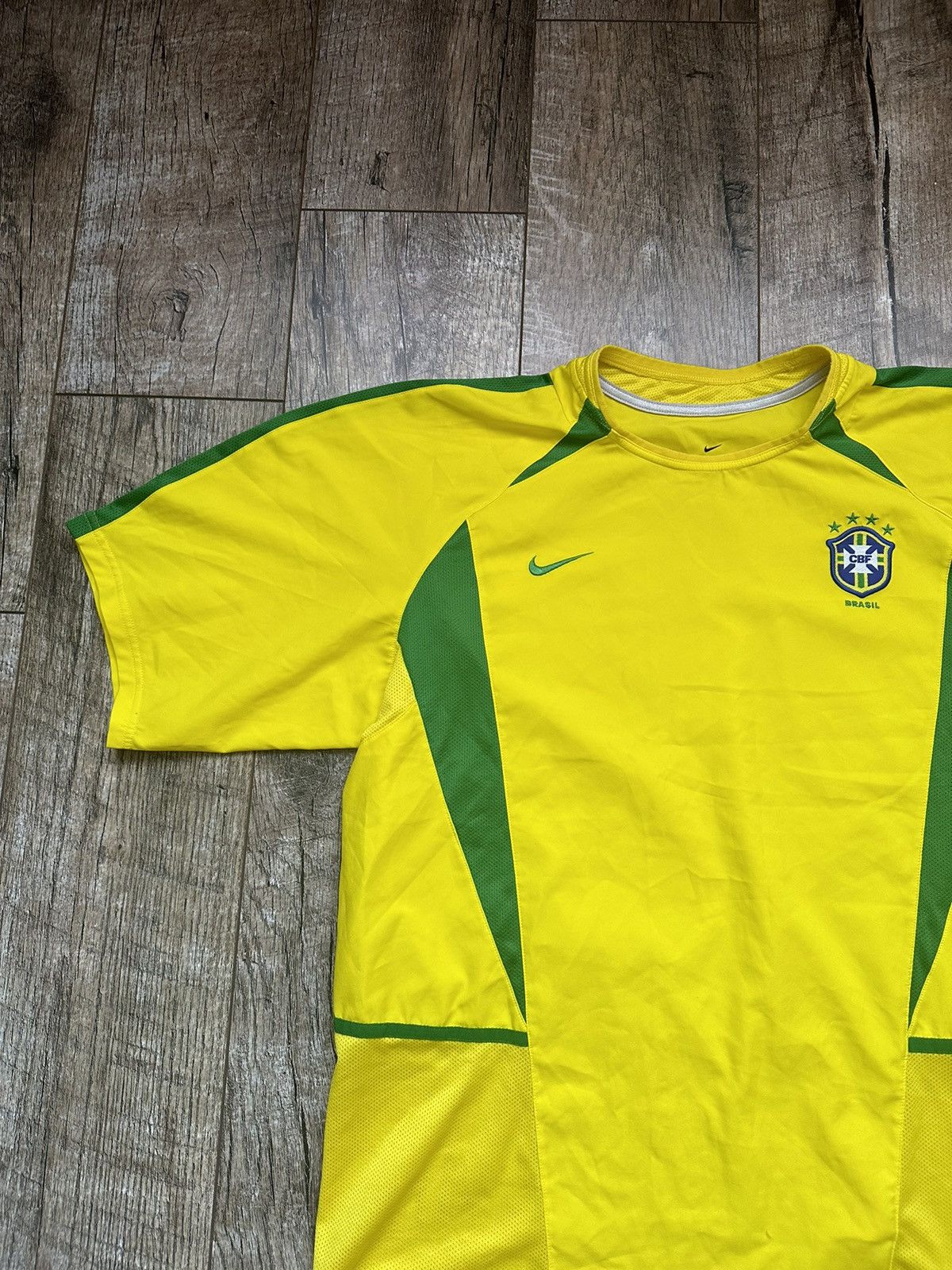 Nike 2002 Nike Brazil World Cup Home Soccer Jersey Size US XL / EU 56 / 4 - 5 Thumbnail